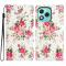  Honor 400 Lite Fodral Med Tryck Rosa Blommor