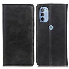  Motorola Moto G31 / G41 Fodral Flip Split L&auml;der Svart
