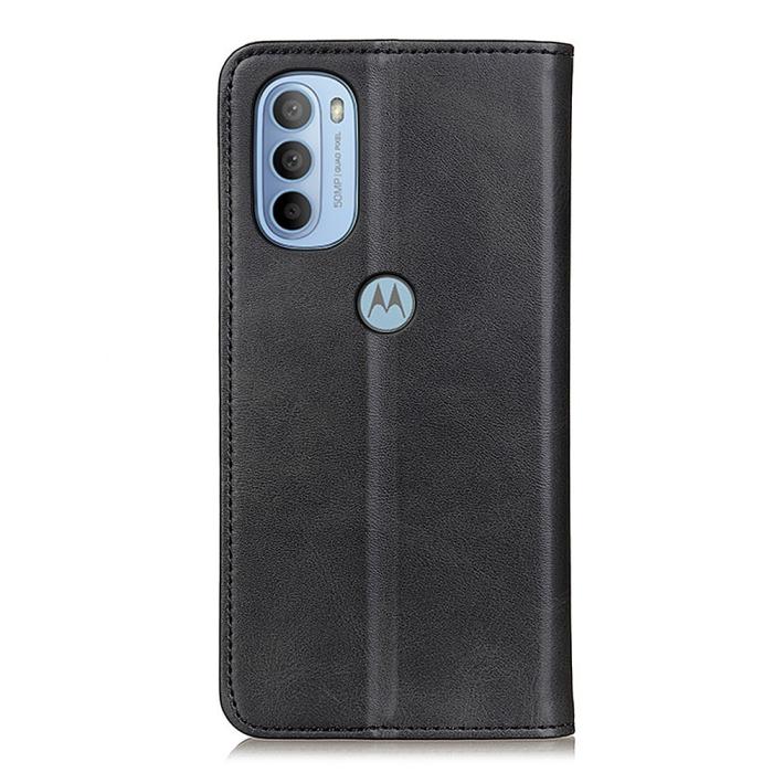 Bild 3,  Motorola Moto G31 / G41 Fodral Flip Split Läder Svart