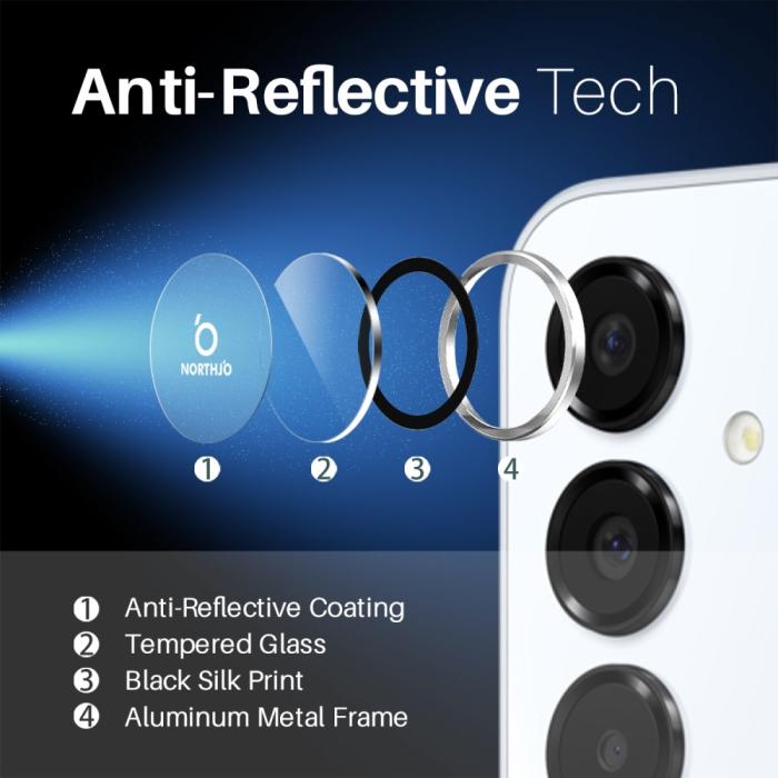 Bild 4, NORTHJO NORTHJO Samsung Galaxy A16 Linsskydd Härdat Glas Silver