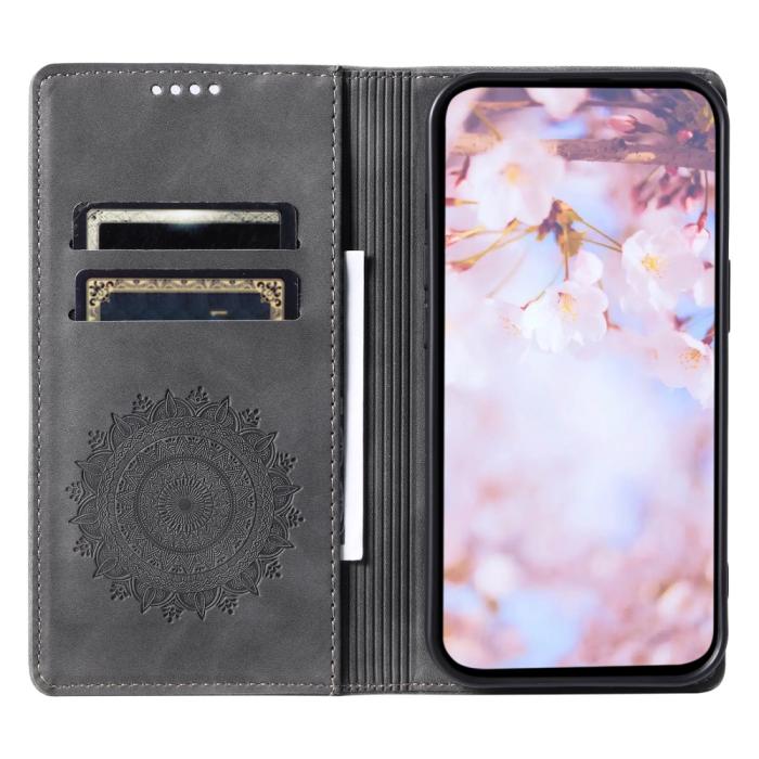 Bild 2,  Motorola Moto G04 4G/G24 4G Fodral Filp Mandala Grå