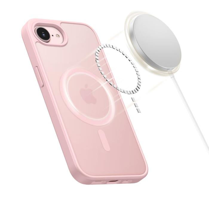 Bild 4, Tech-Protect Tech-Protect iPhone 17e / 16e Skal MagSafe BasicMag Matte Soft Pink