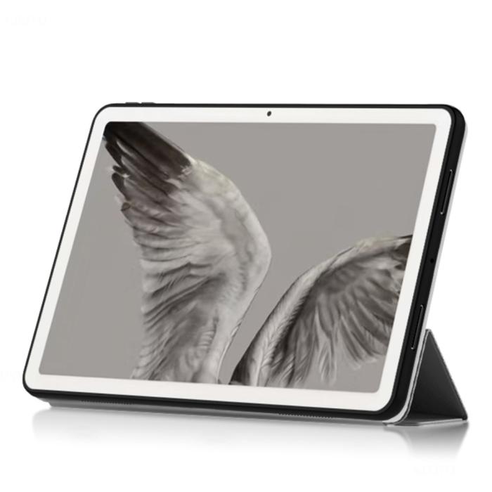 Bild 3,  Google Pixel Tablet Fodral Tri-Fold Läder Grå