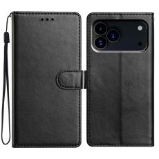  iPhone 17 Pro Max Fodral L&auml;der Svart