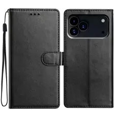  iPhone 17 Pro Max Fodral L&auml;der Svart