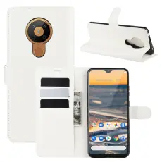  Nokia 5.3 - Litchi Pl&aring;nboksfodral - Vit