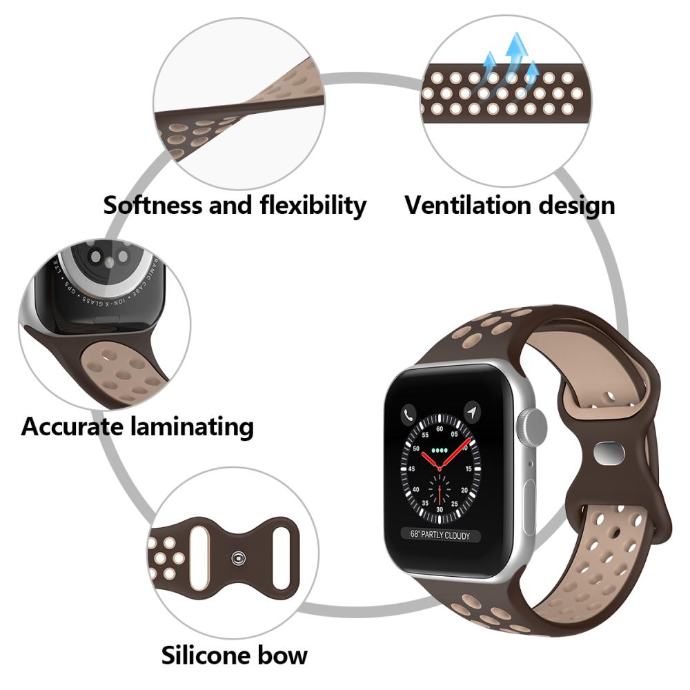 ColorPop Sportarmband Dual-Color Apple Watch 42/44/45/46/49 mm (S/M) Brun