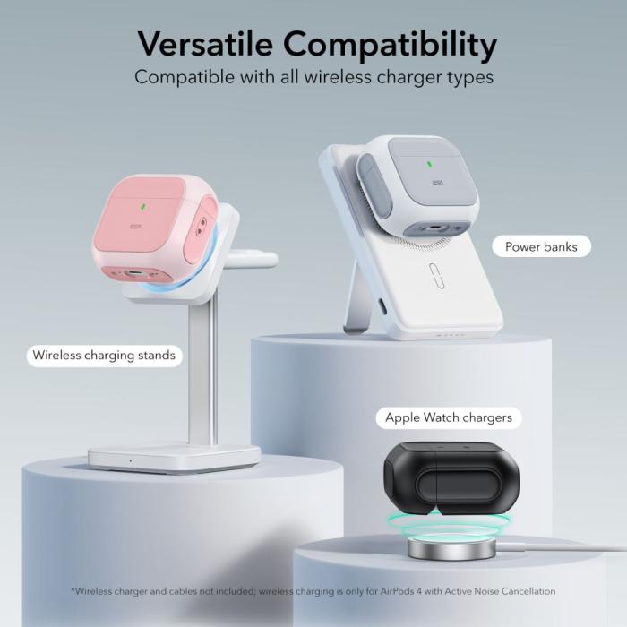 Bild 5, ESR ESR AirPods 4 Skal MagSafe Orbit HaloLock Rosa