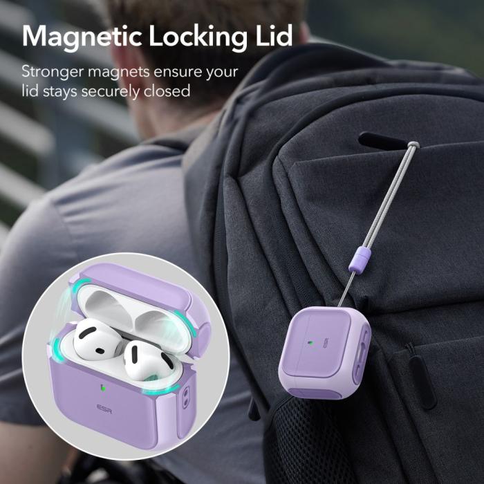 Bild 2, ESR ESR AirPods 4 Skal MagSafe Orbit HaloLock Lila