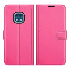  Nokia XR20 Fodral Litchi L&auml;der Rosa