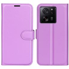  Xiaomi 13T / 13T Pro Fodral Litchi L&auml;der Lila