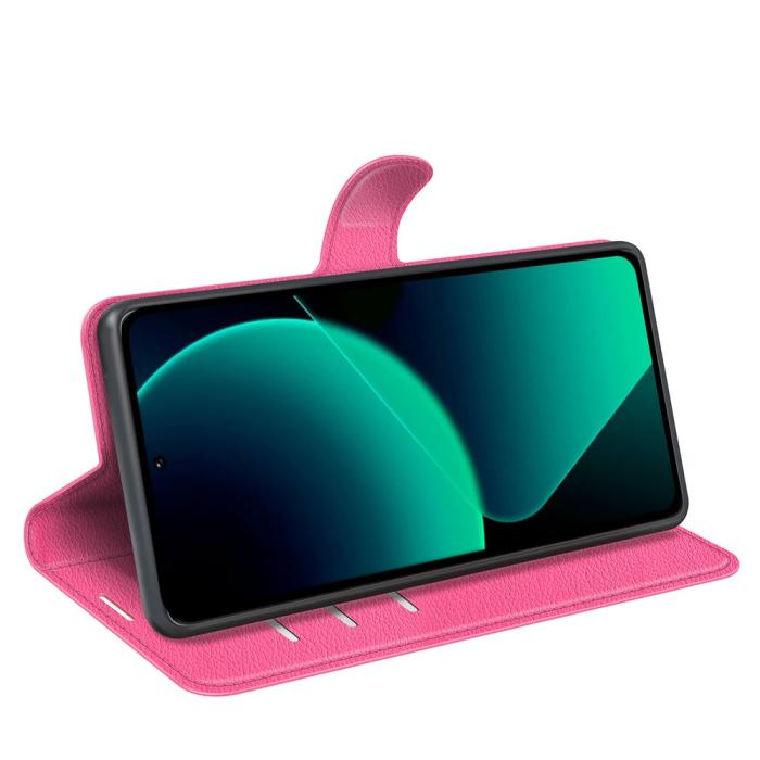 Bild 3,  Xiaomi 13T / 13T Pro Fodral Litchi Läder Rosa