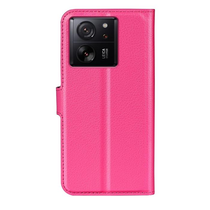 Bild 6,  Xiaomi 13T / 13T Pro Fodral Litchi Läder Rosa