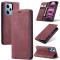 CASEME CASEME Xiaomi Redmi Note 12 Pro 5G Fodral Retro Flip Läder Vinröd