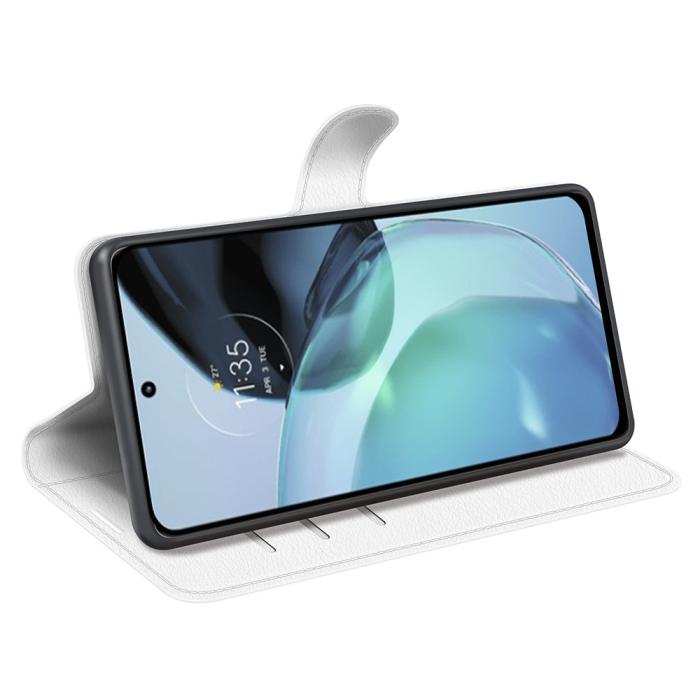 Bild 3,  Google Pixel 7A Fodral Litchi Textur Läder Vit