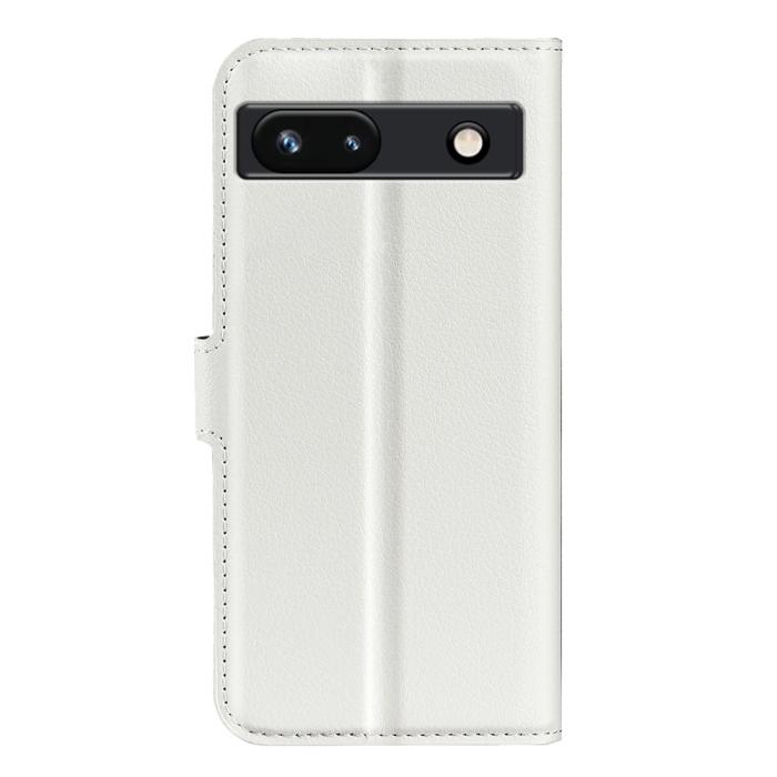 Bild 6,  Google Pixel 7A Fodral Litchi Textur Läder Vit