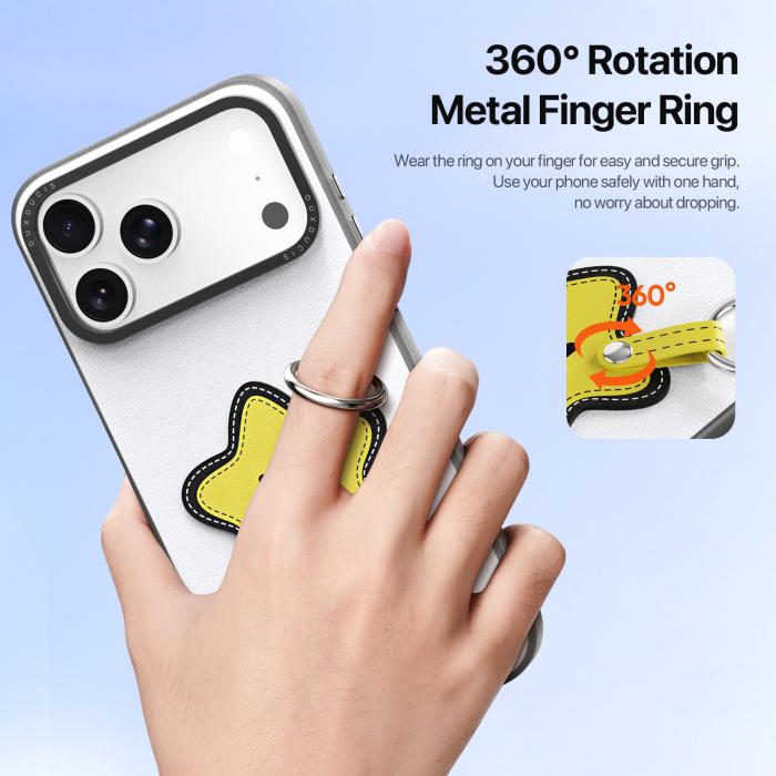 Bild 6, DUX DUCIS DUX DUCIS iPhone 18 Pro/17 Pro Skal PU-Läder Stjärna Vit