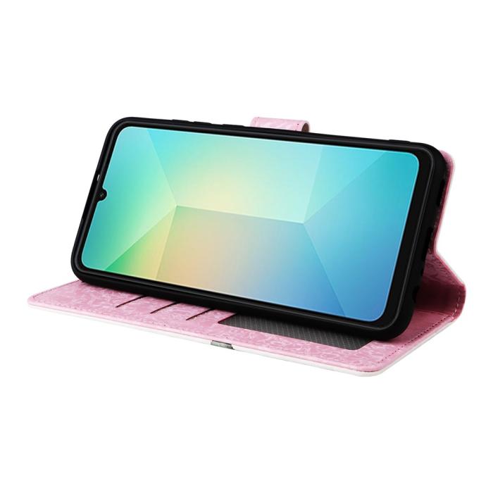 Bild 3,  Samsung Galaxy A07 Fodral RFID Läder Rosa Blommor