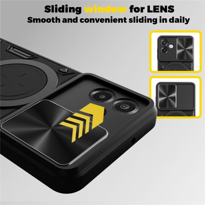 Bild 6,  Samsung Galaxy A07 4G Skal CamShield Kickstand Hybrid Svart