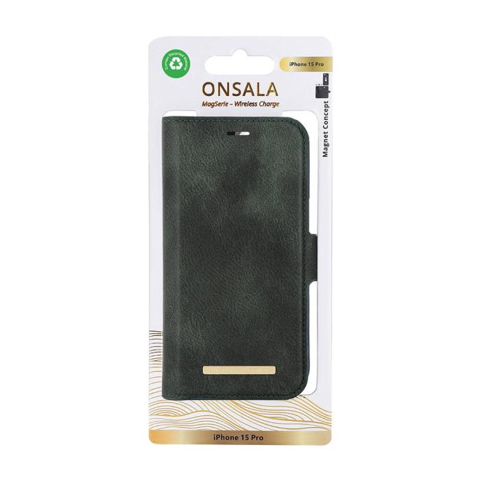 Bild 2, Onsala ONSALA iPhone 15 Pro Fodral ECO 2in1 MagSafe Grön