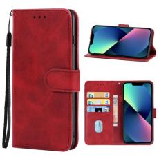  iPhone 14 Fodral L&auml;der R&ouml;d
