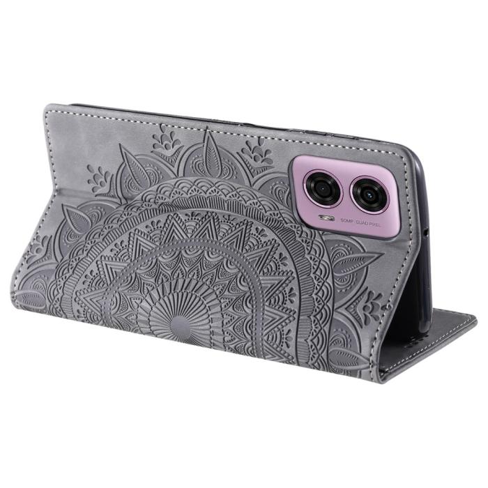 Bild 3,  Motorola Moto G04 4G/G24 4G Fodral Filp Mandala Grå