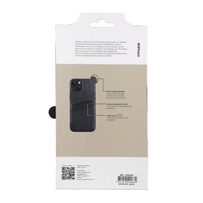 Bild 4, Buffalo Buffalo iPhone 14 / 13 Skal Läder Med 2 Kortfack Svart