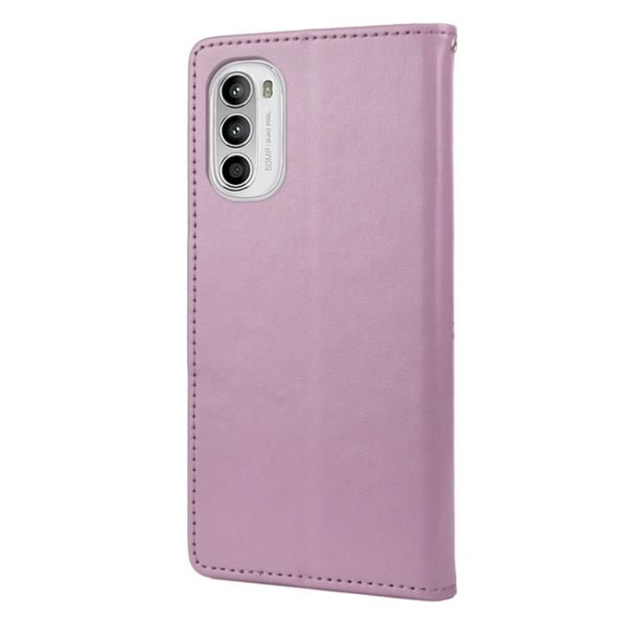 Bild 3,  Motorola Moto G52/G82 Fodral Blommigt Tryck Ljus Lila