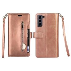  Samsung Galaxy S22 Plus Fodral Multifunktionell L&auml;der Ros&eacute;guld