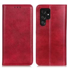KHAZNEH KHAZNEH Galaxy S23 Ultra Flip Fodral Split L&auml;der R&ouml;d