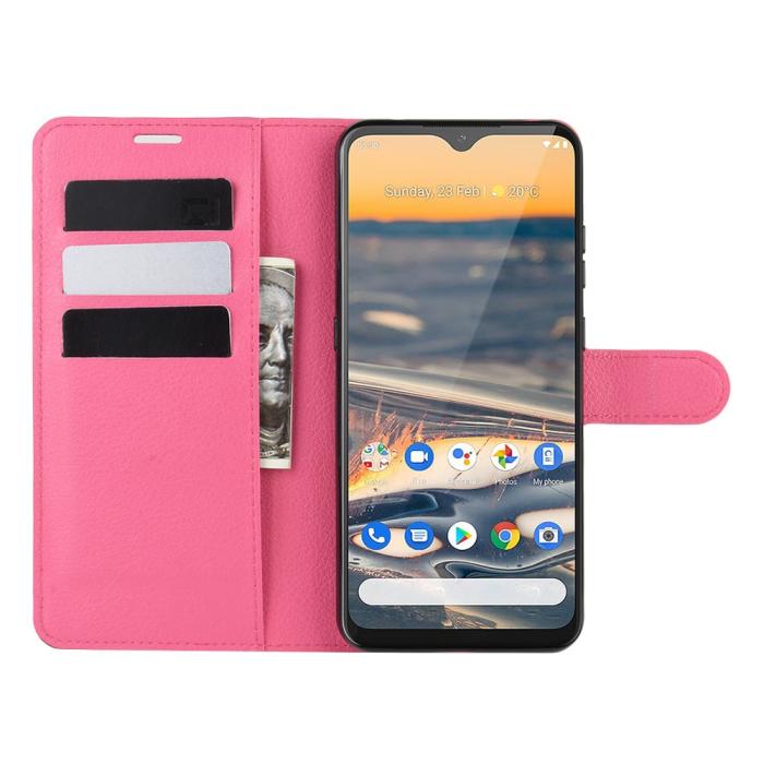 Bild 4,  Nokia 5.3 - Litchi Plånboksfodral - Rosa