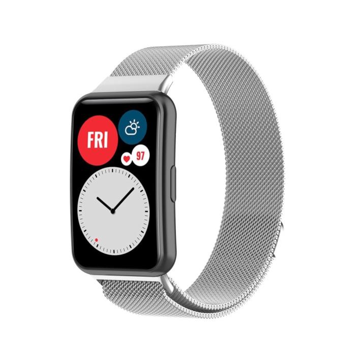 Bild 2,  Milanese Loop Metall Armband Huawei Watch Fit - Silver