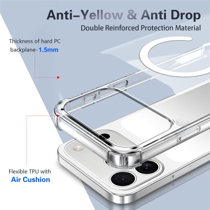 Bild 4,  iPhone 18 Pro / 17 Pro Skal MagSafe Shookproof Transparent