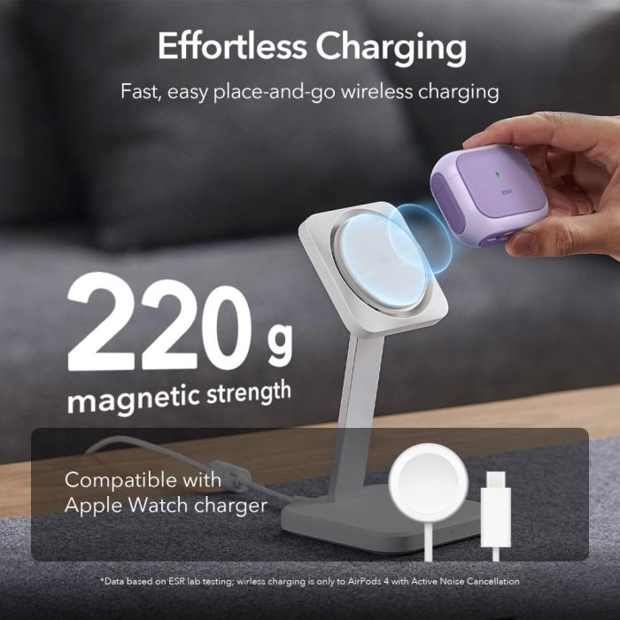 Bild 3, ESR ESR AirPods 4 Skal MagSafe Orbit HaloLock Lila