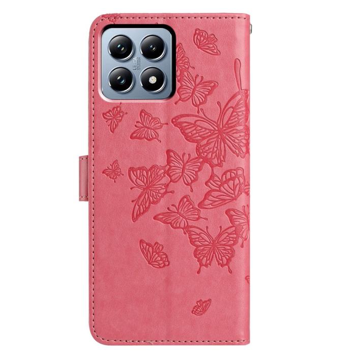 Bild 6,  Xiaomi 15T Fodral Med Fjäril Tryck Rosa