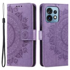  Motorola Edge 40 Pro 5G Fodral Mandala L&auml;der Lila