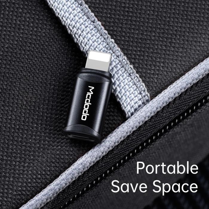 Bild 2, MCDODO Mcdodo USB-C Hona - Lightning Hane Adapter Svart
