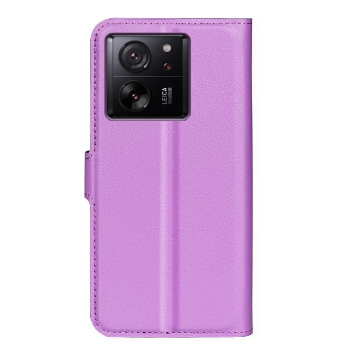 Bild 6,  Xiaomi 13T / 13T Pro Fodral Litchi Läder Lila
