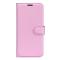  Google Pixel 7A Fodral Litchi Textur Läder Ljus Rosa