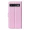 Google Pixel 7A Fodral Litchi Textur Läder Ljus Rosa