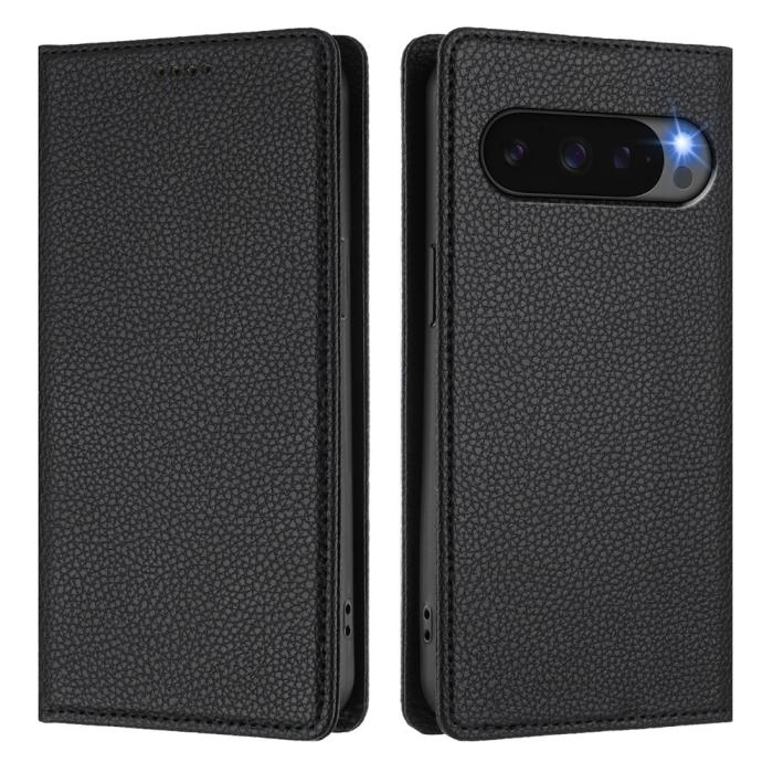 Bild 3,  Google Pixel 10/10 Pro / 9/9 Pro Fodral RFID Litchi Läder Svart