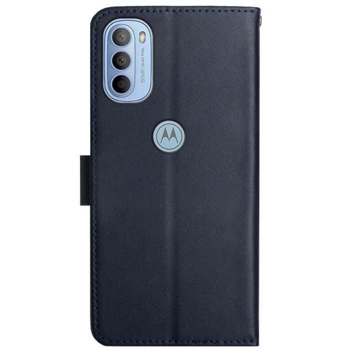 Bild 3,  Motorola Moto G31 / G41 Fodral Nappa Textur Äkta Läder Blå