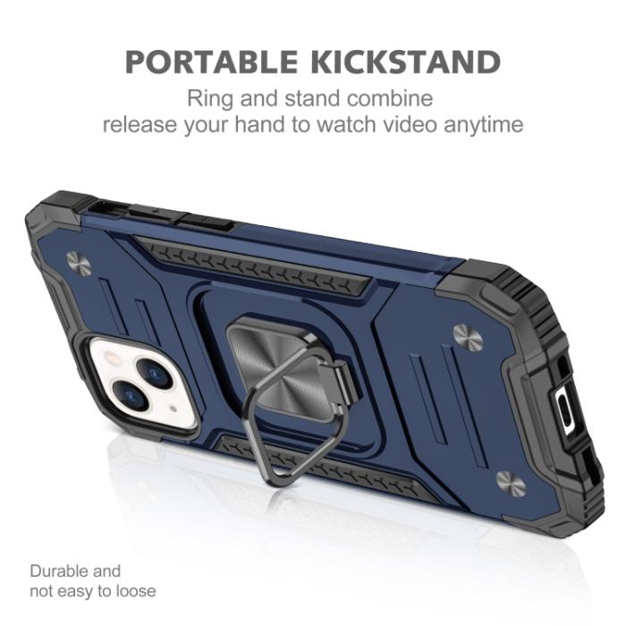Bild 3,  iPhone 14 Pro Skal Shockproof Hybrid Ring Blå