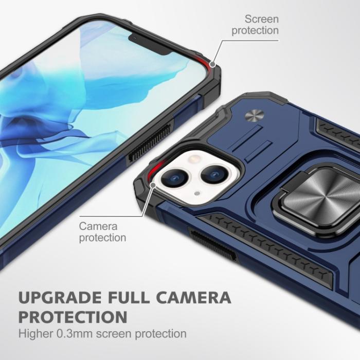Bild 5,  iPhone 14 Pro Skal Shockproof Hybrid Ring Blå
