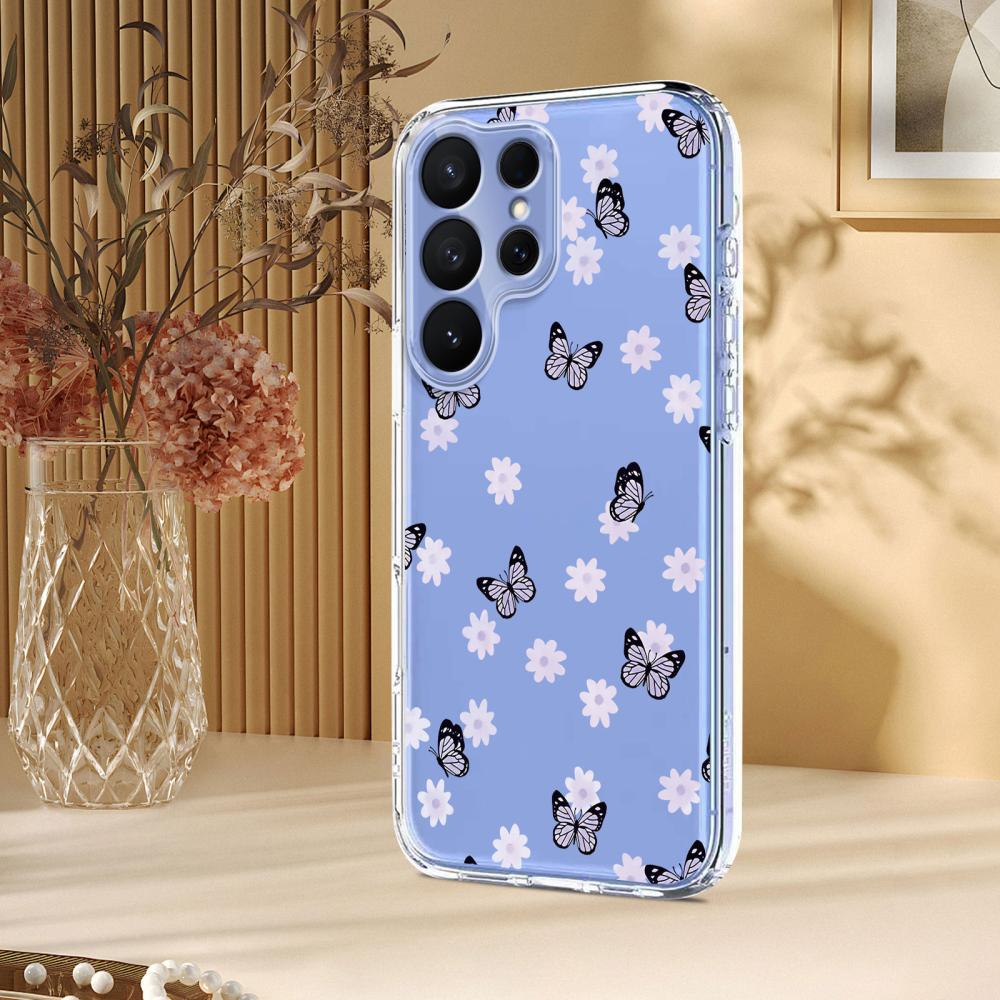  Samsung Galaxy S26 Ultra Skal Med Tryck Fjärilar / Blommor