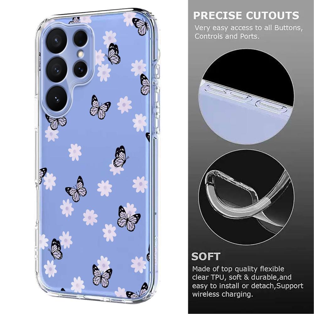  Samsung Galaxy S26 Ultra Skal Med Tryck Fjärilar / Blommor