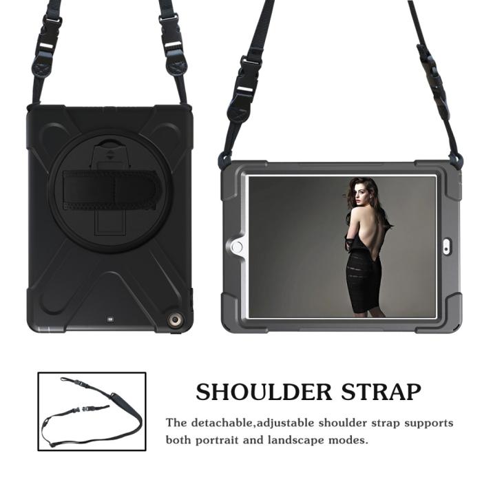 Bild 2,  iPad 9.7 2017/2018 Skal 360 X-Shape Shockproof Hybrid Svart
