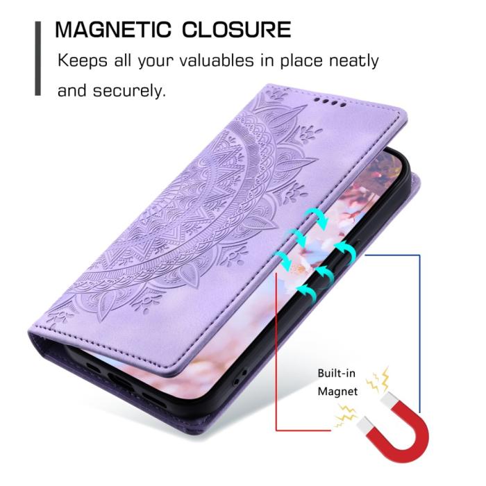 Bild 6,  Samsung Galaxy A25 5G Fodral Flip Mandala Läder Lila