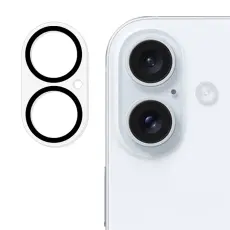 iPhone 16 Plus/16 Linsskydd H&auml;rdat Glas Black Rings