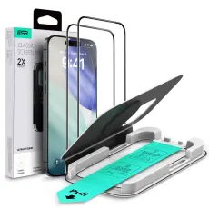 ESR ESR iPhone 17 / 16 Pro 2-PACK Sk&auml;rmskydd UltraFit H&auml;rdat Glas Transparent